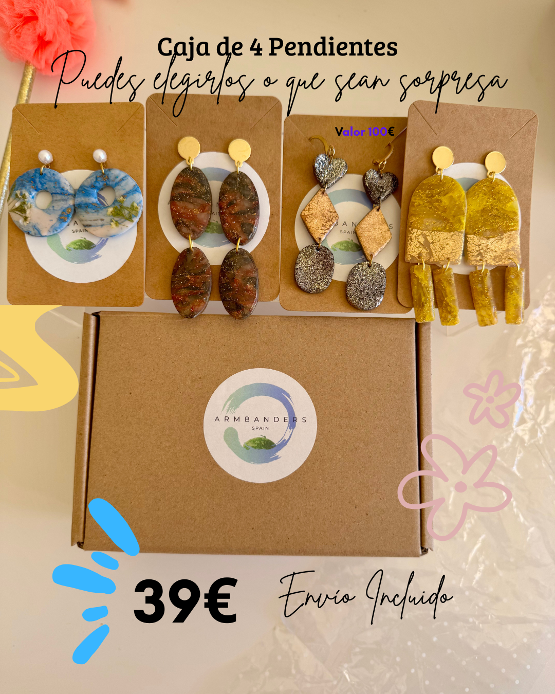 Caja de 4 Pendientes